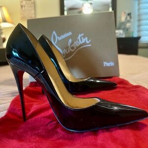 Christian Louboutin So Kate black  patent leather heel pumps size 37.5